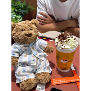 Bartholomew bear cute clothes outfits - Blue stripe sleepwear(large)